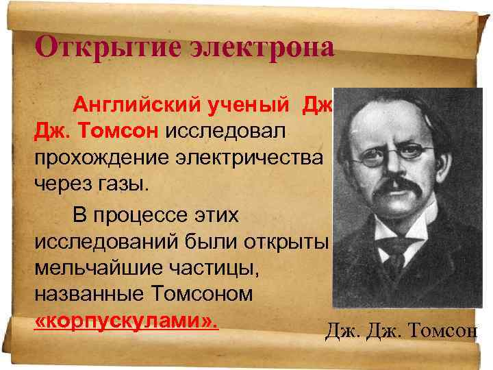 После открытия электрона. Дж Томсон открыл. Электрон был открыт Дж. Дж. Томсоном. Открытие электрона кратко.