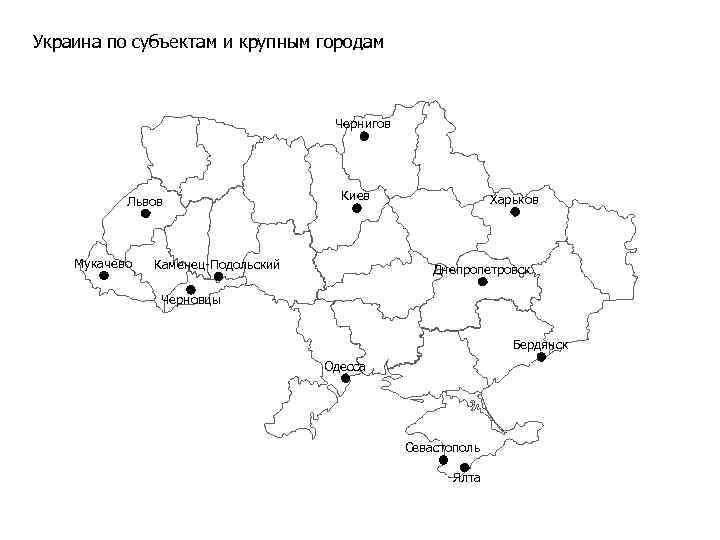 Карта субъектов украины