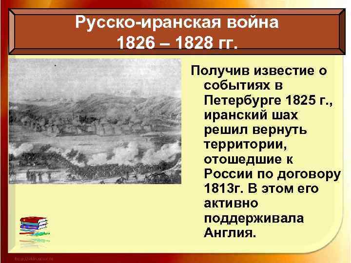 Русско-иранская война 1826 – 1828 гг. Получив известие о событиях в Петербурге 1825 г.