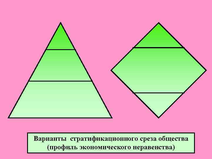 Варианты стратификационного среза общества (профиль экономического неравенства) 