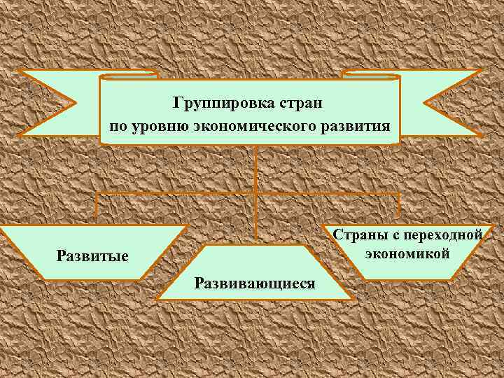 Группировка стран по уровню экономического развития Страны с переходной экономикой Развитые Развивающиеся 