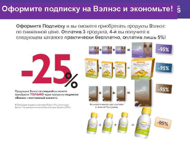 Оформите подписку на Вэлнэс и экономьте! Оформите Подписку и вы сможете приобретать продукты Вэлнэс