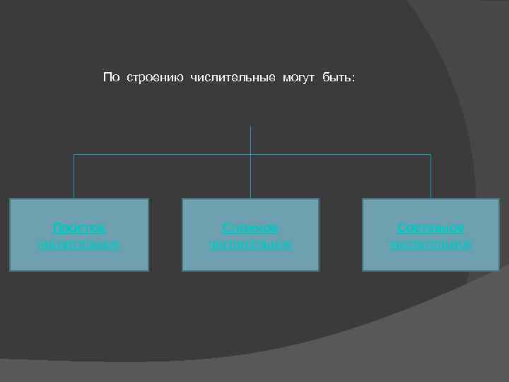 По строению числительные могут быть: Простое числительное Сложное числительное Составное числительное 