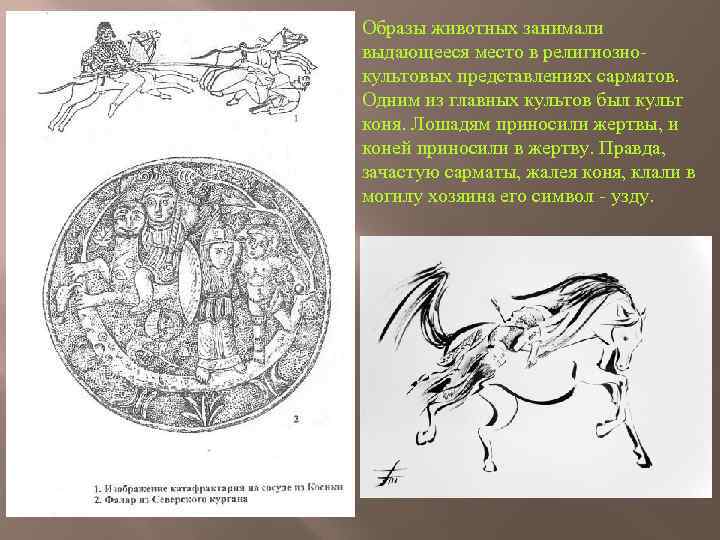 Образы животных занимали выдающееся место в религиознокультовых представлениях сарматов. Одним из главных культов был