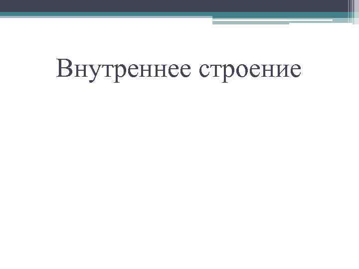 Внутреннее строение 