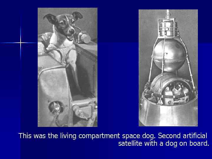 This was the living compartment space dog. Second artificial satellite with a dog on