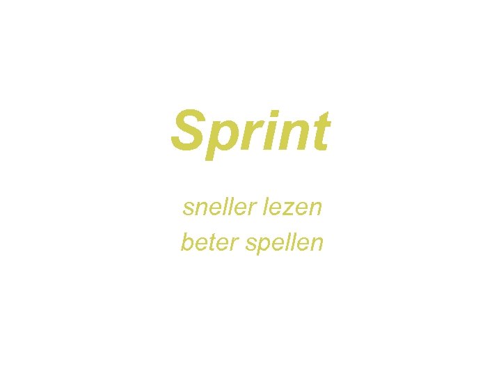 Sprint sneller lezen beter spellen 