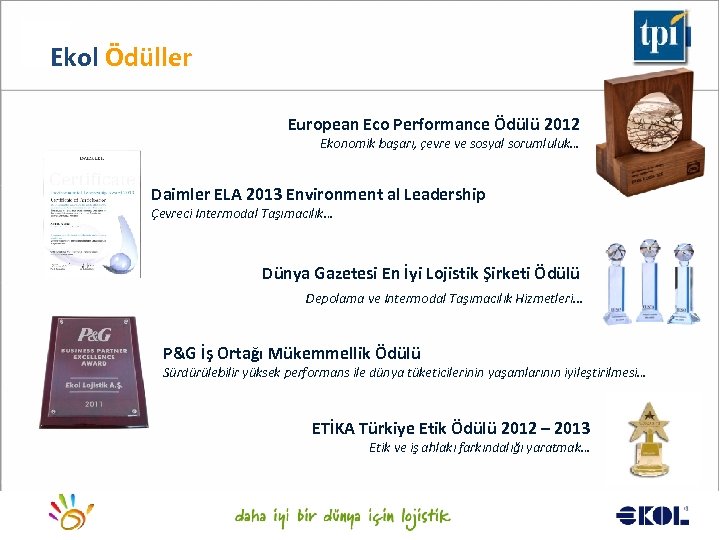 Ekol Ödüller European Eco Performance Ödülü 2012 Ekonomik başarı, çevre ve sosyal sorumluluk… Daimler