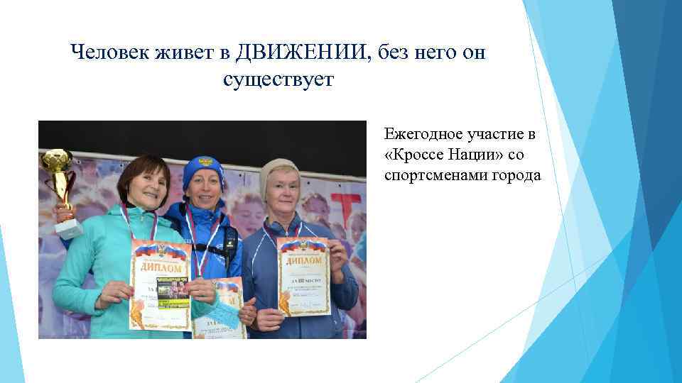 Человек живет в ДВИЖЕНИИ, без него он существует Ежегодное участие в «Кроссе Нации» со