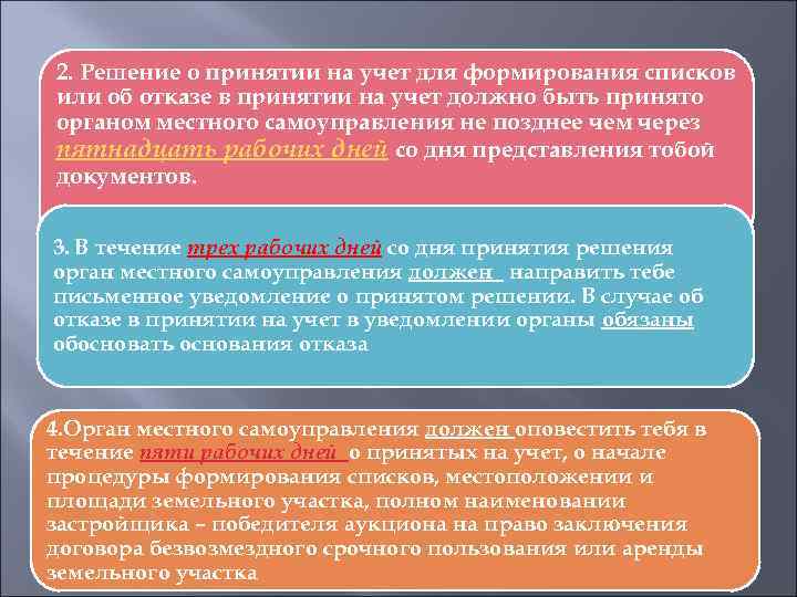 2. Решение о принятии на учет для формирования списков или об отказе в принятии
