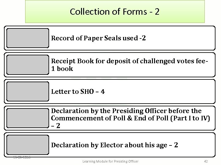 Collection of Forms - 2 Record of Paper Seals used -2 Receipt Book for
