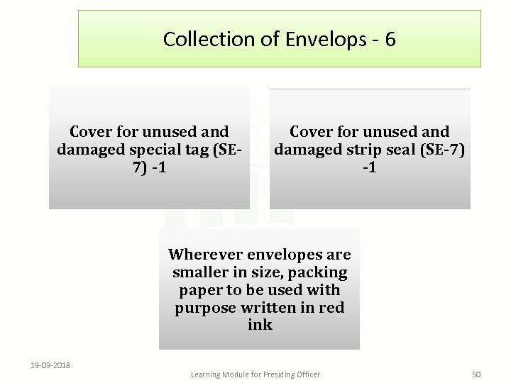 Collection of Envelops - 6 Cover for unused and damaged special tag (SE 7)