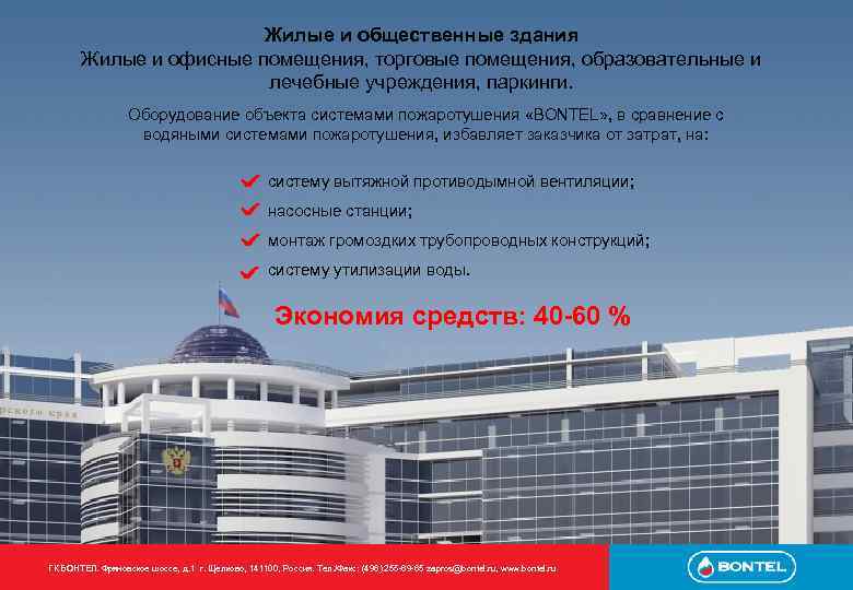 Жилые и общественные здания Жилые и офисные помещения, торговые помещения, образовательные и лечебные учреждения,