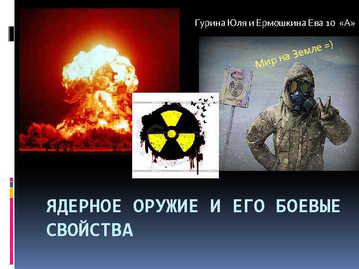 Гурина Юля и Ермошкина Ева 10 «А» ле =) Зем р на Ми ЯДЕРНОЕ