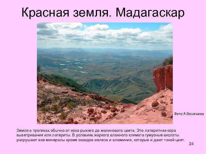 Красная земля. Мадагаскар Фото А. Васильева Земля в тропиках обычно от ярко рыжего до