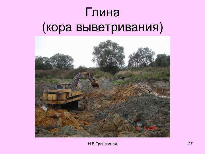 Глина (кора выветривания) Н. В. Грановская 27 