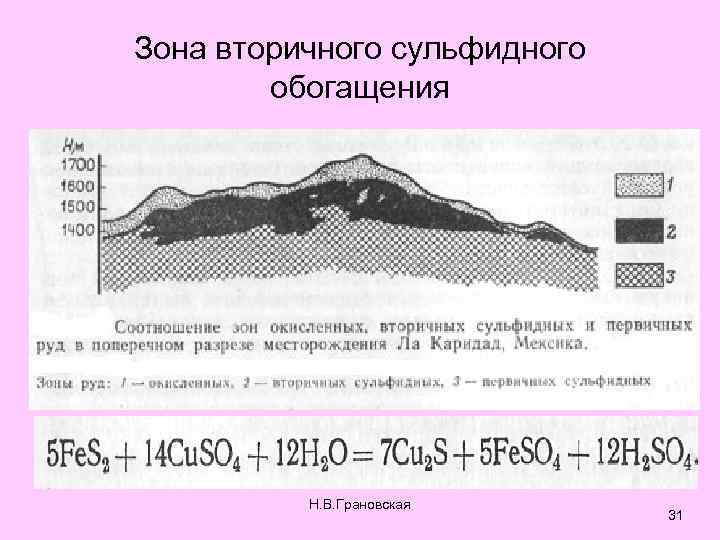 Зона вторичного сульфидного обогащения Н. В. Грановская 31 