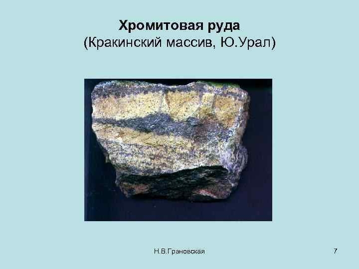 Хромитовая руда (Кракинский массив, Ю. Урал) Н. В. Грановская 7 