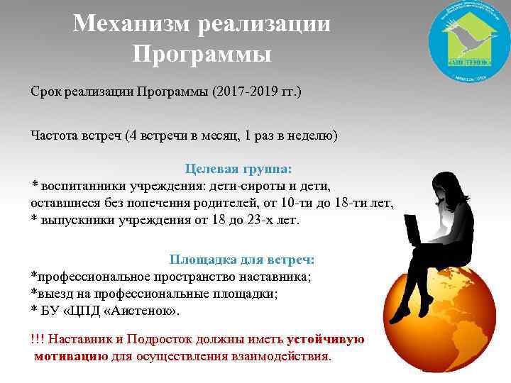 Механизм реализации Программы Срок реализации Программы (2017 -2019 гг. ) Частота встреч (4 встречи