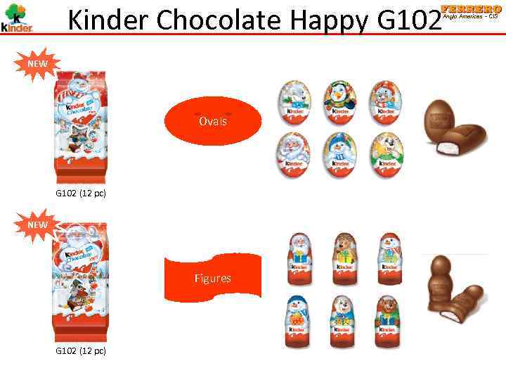 Kinder Chocolate Happy G 102 Anglo Americas - CIS NEW Ovals G 102 (12