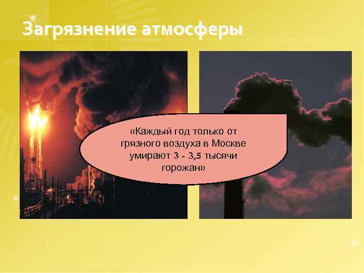 Загрязнение атмосферы «Каждый год только от грязного воздуха в Москве умирают 3 - 3,