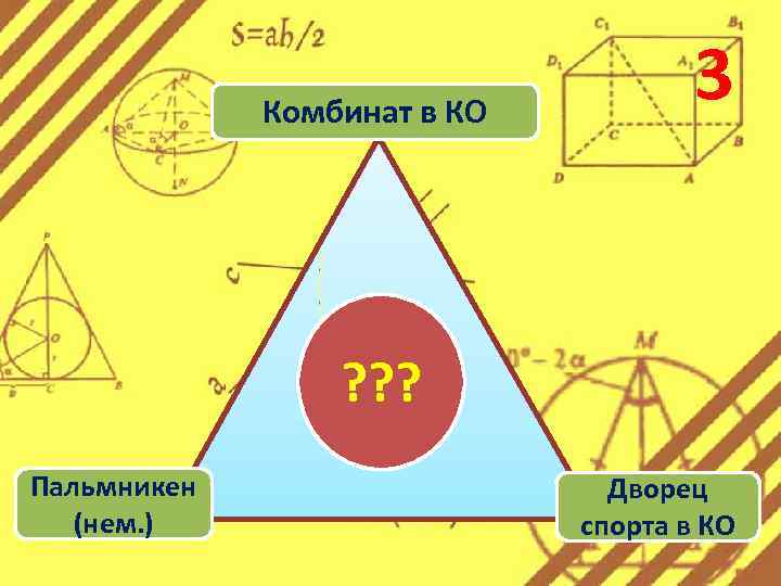 Комбинат в КО 3 ? ? ? Пальмникен (нем. ) Дворец спорта в КО