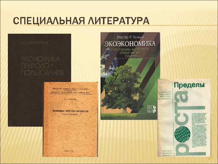 СПЕЦИАЛЬНАЯ ЛИТЕРАТУРА 27 