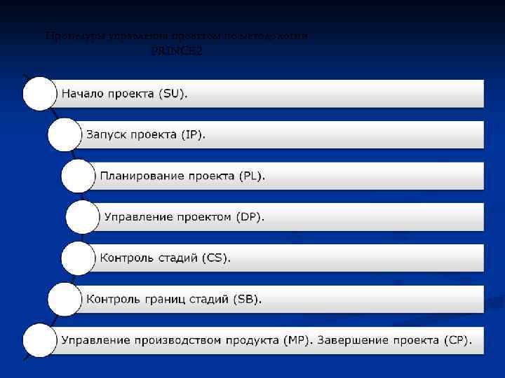 Процедуры управления проектом по методологии PRINCE 2 