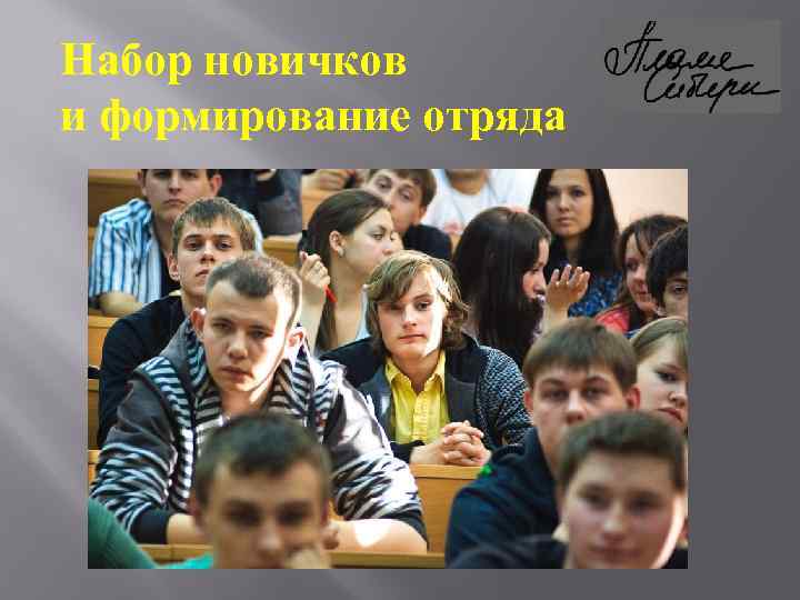 Набор новичков и формирование отряда 