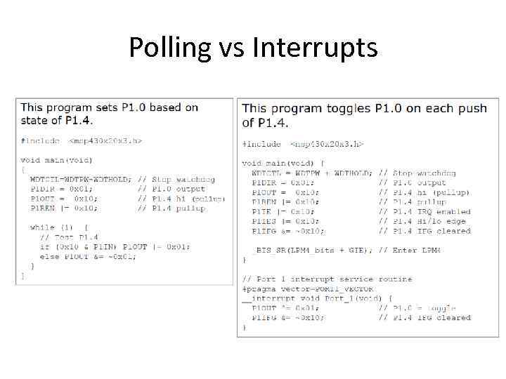 Polling vs Interrupts 