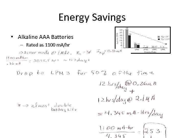 Energy Savings • Alkaline AAA Batteries – Rated as 1100 m. A/hr 