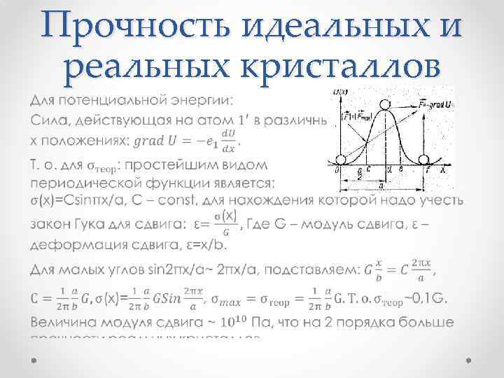 Прочность идеальных и реальных кристаллов • 