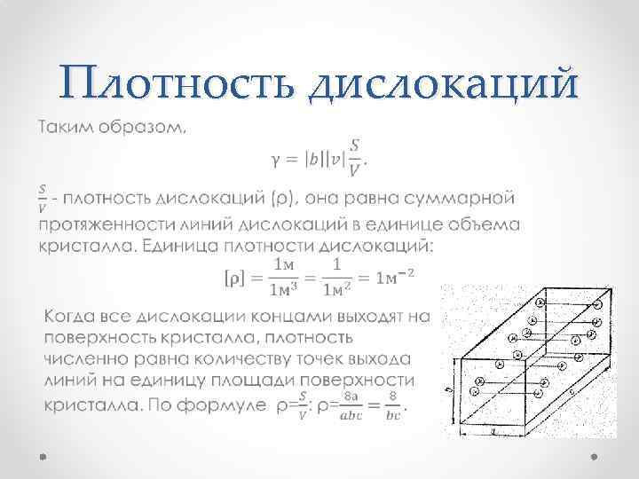 Плотный определенный. Формула для определения плотности дислокаций. Плотность дислокаций формула. Критической плотностью дислокаций. Плотность дислокаций в металле.