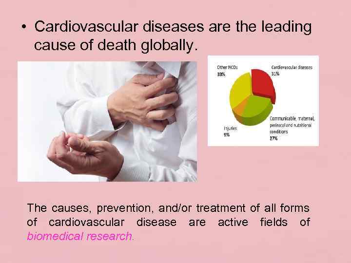  • Cardiovascular diseases are the leading cause of death globally. The causes, prevention,
