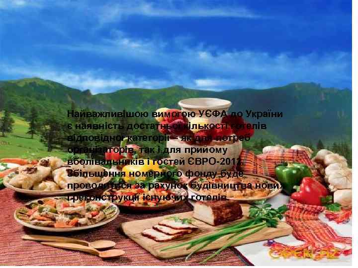 Найважливішою вимогою УЄФА до України • Найважливішою наявність достатньої кількості готелів є вимогою УЄФА