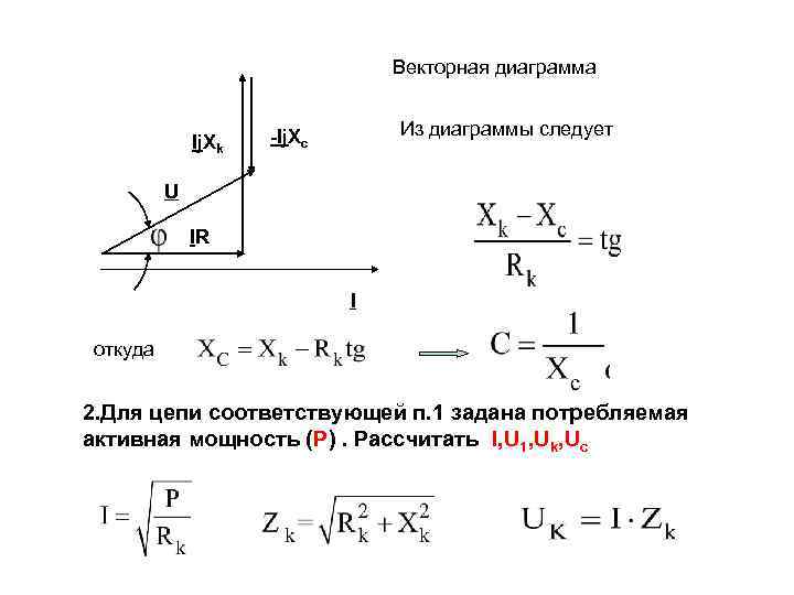 Изображенной цепи не может соответствовать векторная диаграмма