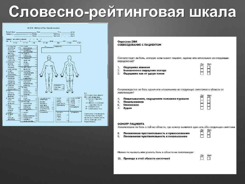 Словесно-рейтинговая шкала 