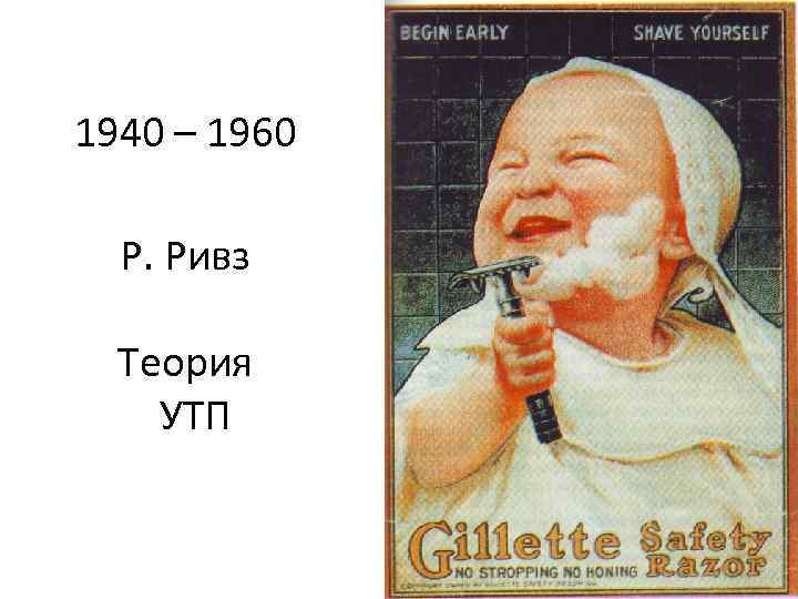 1940 – 1960 Р. Ривз Теория УТП 