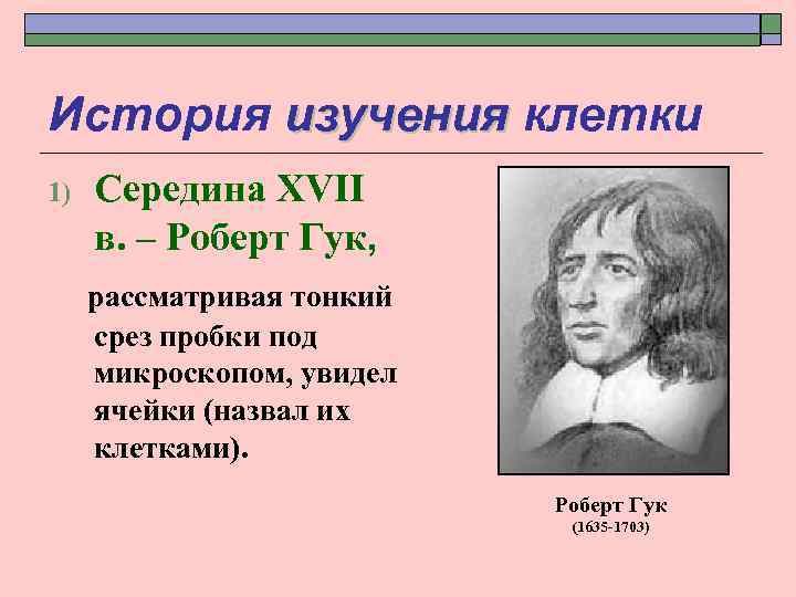 Теория 18. История изучения клетки. История изучения клеточной теории. История открытия и методы изучения клетки. История открытия клетки клеточная теория.