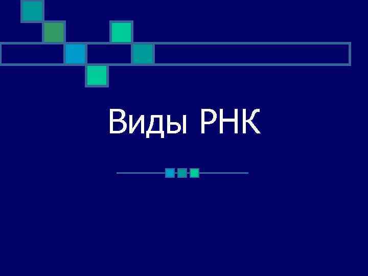 Виды РНК 