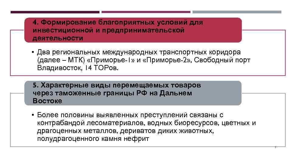 4. Формирование благоприятных условий для инвестиционной и предпринимательской деятельности • Два региональных международных транспортных