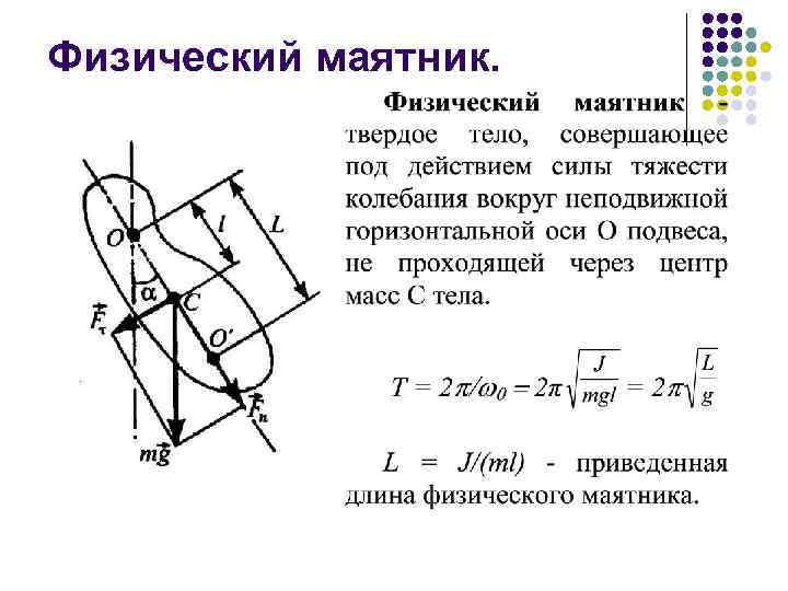 Период колебания гармонического маятника