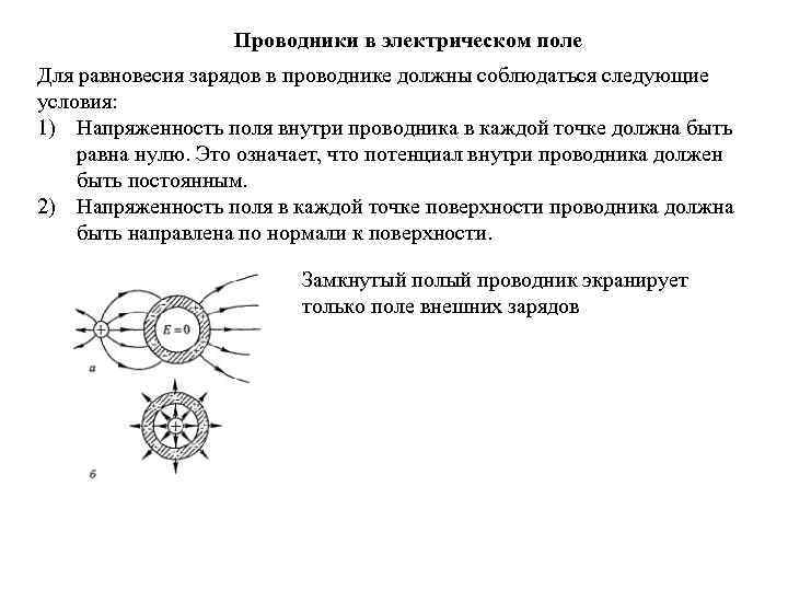 Внутри проводника при равновесии зарядов. Напряженность электрического поля внутри проводника. Напряженность электрического поля у поверхности проводника. Условие равновесия зарядов в проводнике. Напряженность электрического поля в проводнике.