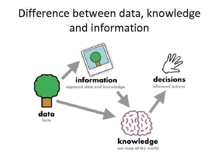 Difference between data, knowledge and information 