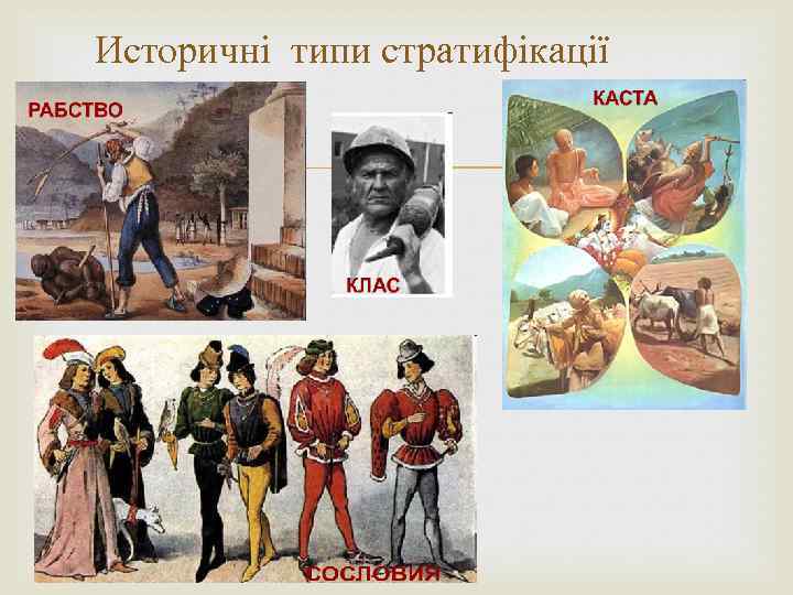 Историчні типи стратифікації 