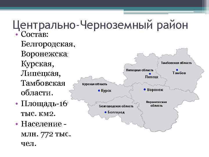 Карта курской белгородской брянской воронежской обл