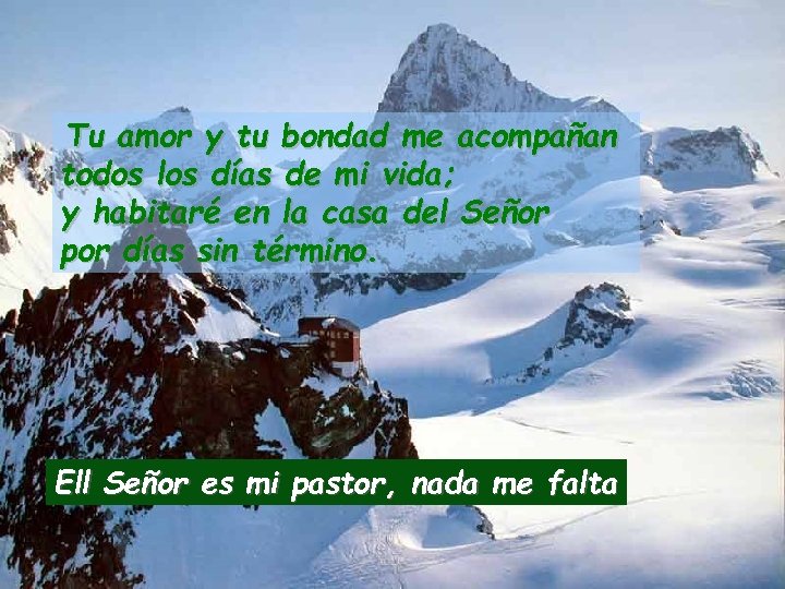 Tu amor y tu bondad me acompañan todos los días de mi vida; y