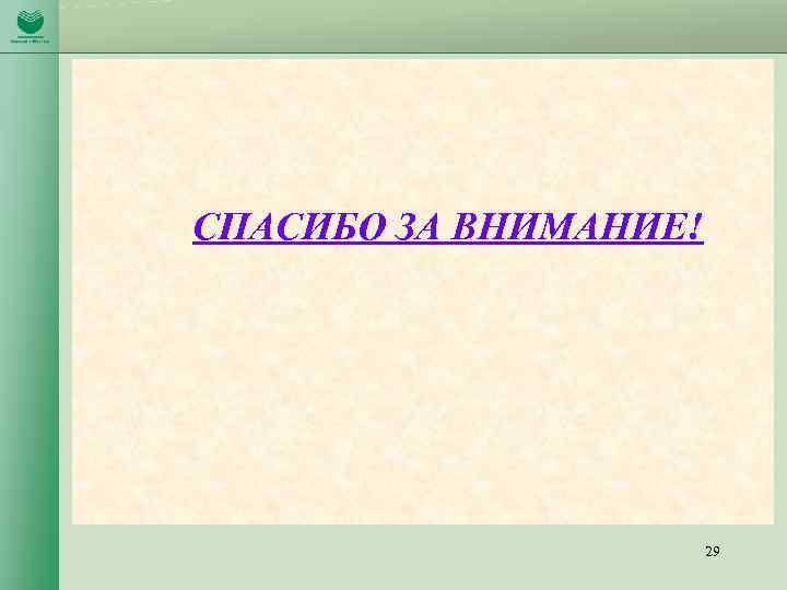 СПАСИБО ЗА ВНИМАНИЕ! 29 