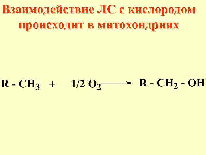 Взаимодействие ЛС с кислородом происходит в митохондриях 
