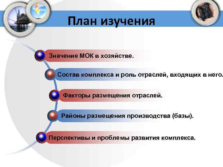 План изучения Значение МОК в хозяйстве. Состав комплекса и роль отраслей, входящих в него.